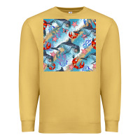 Antique Gold dolphin and crab seamless pattern Premium Sweatshirt - BundleAndBundleShop