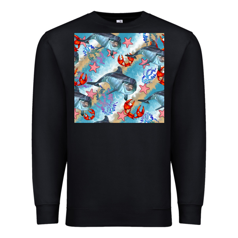 Dolphin And Crab Seamless Pattern Premium Sweatshirt by BundleAndBundleShop | Teevron