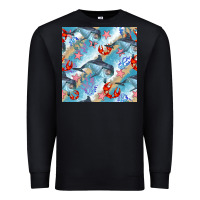 Black dolphin and crab seamless pattern Premium Sweatshirt - BundleAndBundleShop