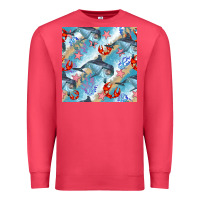 Cardinal dolphin and crab seamless pattern Premium Sweatshirt - BundleAndBundleShop