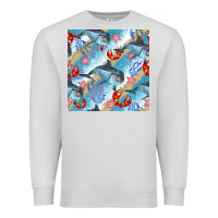 Dove Grey dolphin and crab seamless pattern Premium Sweatshirt - BundleAndBundleShop
