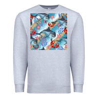 Heather Grey dolphin and crab seamless pattern Premium Sweatshirt - BundleAndBundleShop