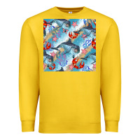 Lemon dolphin and crab seamless pattern Premium Sweatshirt - BundleAndBundleShop