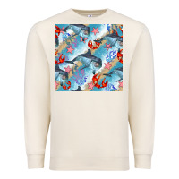 Sandshell dolphin and crab seamless pattern Premium Sweatshirt - BundleAndBundleShop