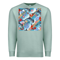 Seafoam dolphin and crab seamless pattern Premium Sweatshirt - BundleAndBundleShop