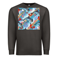 Smoke dolphin and crab seamless pattern Premium Sweatshirt - BundleAndBundleShop