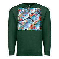 Sports Green dolphin and crab seamless pattern Premium Sweatshirt - BundleAndBundleShop