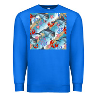 True Royal dolphin and crab seamless pattern Premium Sweatshirt - BundleAndBundleShop
