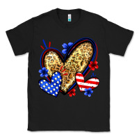 Black American flag heart leopard Classic Tee - Zillion Design Studio