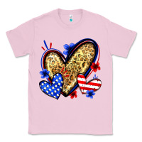 Bubblegum Pink American flag heart leopard Classic Tee - Zillion Design Studio