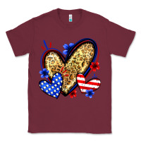 Burgundy American flag heart leopard Classic Tee - Zillion Design Studio
