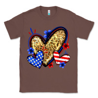 Chestnut American flag heart leopard Classic Tee - Zillion Design Studio