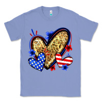 Colony Blue American flag heart leopard Classic Tee - Zillion Design Studio