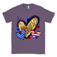 Lavender American flag heart leopard Classic Tee - Zillion Design Studio