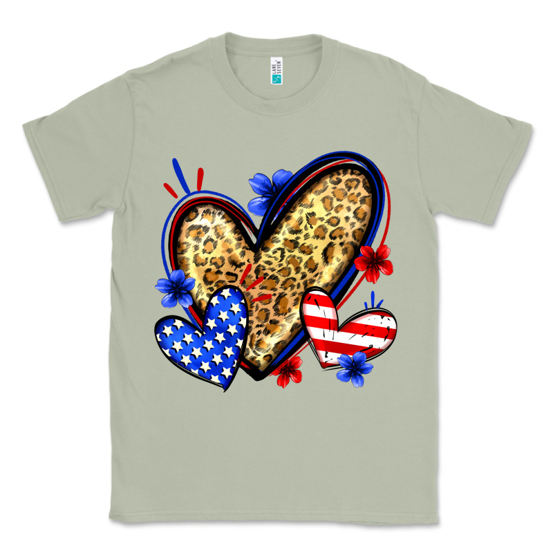 American Flag Heart Leopard Classic Tee by Zillion Design Studio | Teevron