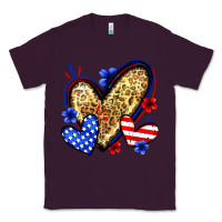 Plum American flag heart leopard Classic Tee - Zillion Design Studio