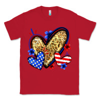 Red American flag heart leopard Classic Tee - Zillion Design Studio