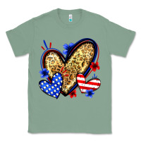 Sage American flag heart leopard Classic Tee - Zillion Design Studio