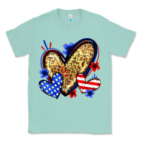 Seafoam American flag heart leopard Classic Tee - Zillion Design Studio