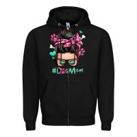 Black dog mom messy bun Zipper Hoodie - Zillion Design Studio
