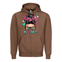 Chestnut dog mom messy bun Zipper Hoodie - Zillion Design Studio