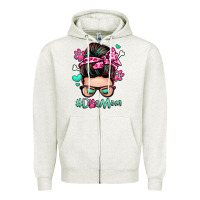 Dog Mom Messy Bun Zipper Hoodie | Teevron