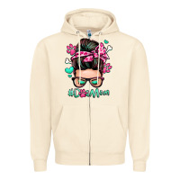 Sandshell dog mom messy bun Zipper Hoodie - Zillion Design Studio