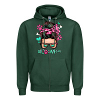 Sports Green dog mom messy bun Zipper Hoodie - Zillion Design Studio