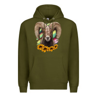 Army Green Bighorn Sheep Premium Hoodie - RanaPortraitStore