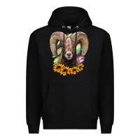 Black Bighorn Sheep Premium Hoodie - RanaPortraitStore