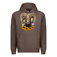 Coffee Bighorn Sheep Premium Hoodie - RanaPortraitStore