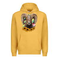 Mustard Bighorn Sheep Premium Hoodie - RanaPortraitStore