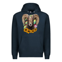Navy Bighorn Sheep Premium Hoodie - RanaPortraitStore