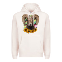Pale Pink Bighorn Sheep Premium Hoodie - RanaPortraitStore