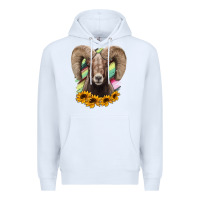 White Bighorn Sheep Premium Hoodie - RanaPortraitStore