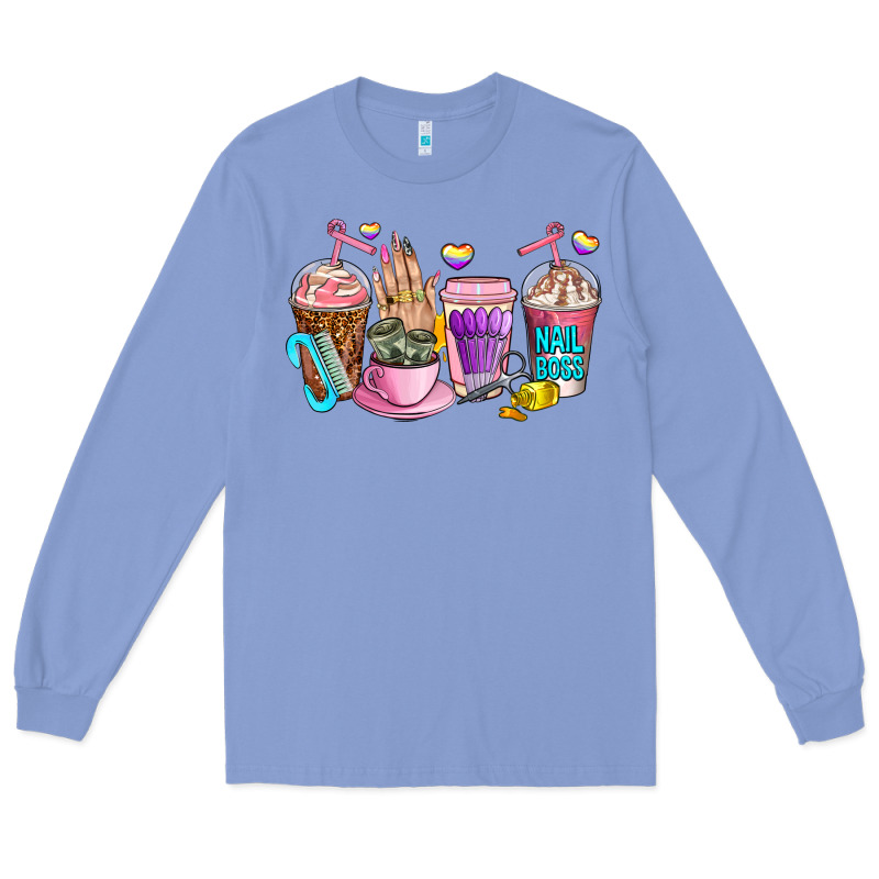 Nail Art  Coffee Cups Long Sleeve Tee by AdoDesignShop | Teevron