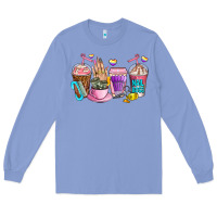 Colony Blue nail art  coffee cups Long Sleeve Tee - AdoDesignShop