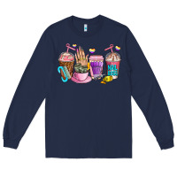 Navy nail art  coffee cups Long Sleeve Tee - AdoDesignShop