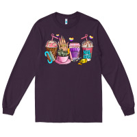 Plum nail art  coffee cups Long Sleeve Tee - AdoDesignShop