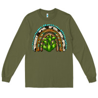 Army Green western cactus rainbow Long Sleeve Tee - Zillion Design Studio