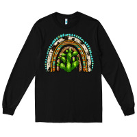Black western cactus rainbow Long Sleeve Tee - Zillion Design Studio