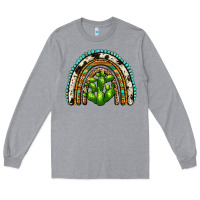 Heather Grey western cactus rainbow Long Sleeve Tee - Zillion Design Studio