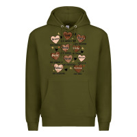 Army Green black history month hearts Premium Hoodie - MaliasSmallBusiness