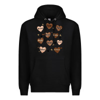 Black black history month hearts Premium Hoodie - MaliasSmallBusiness