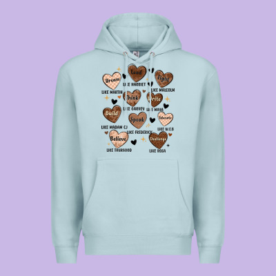 Black History Month Hearts Premium Hoodie Designed By Maliassmallbusiness