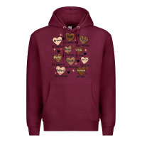 Burgundy black history month hearts Premium Hoodie - MaliasSmallBusiness