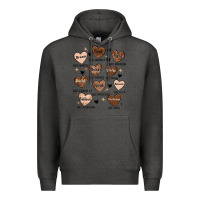 Charcoal Heather black history month hearts Premium Hoodie - MaliasSmallBusiness