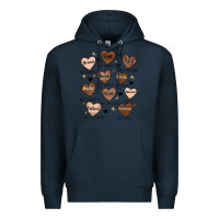 Navy black history month hearts Premium Hoodie - MaliasSmallBusiness