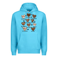Ocean Blue black history month hearts Premium Hoodie - MaliasSmallBusiness
