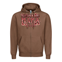 Chestnut glitter and dirt mama of both girls Zipper Hoodie - Zillion Design Studio